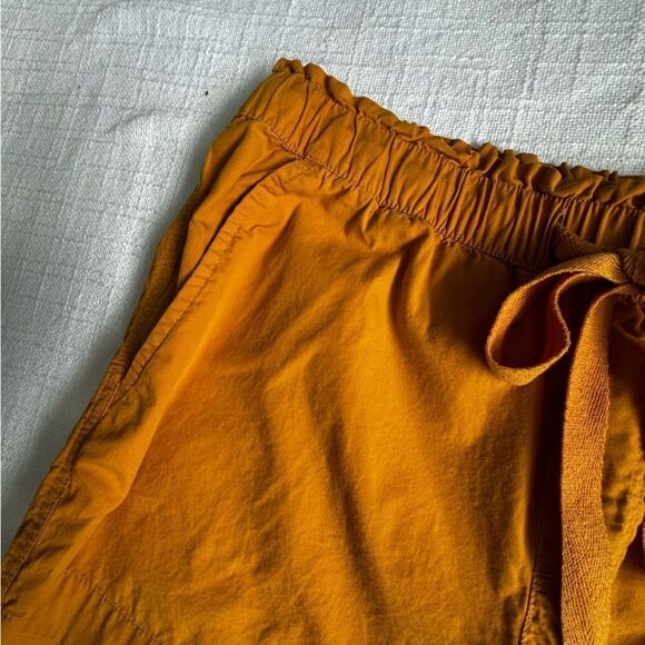 LOFT Paperbag Shorts 100% Cotton Gold Yellow High Waist Pockets SZ M - Picture 4 of 12